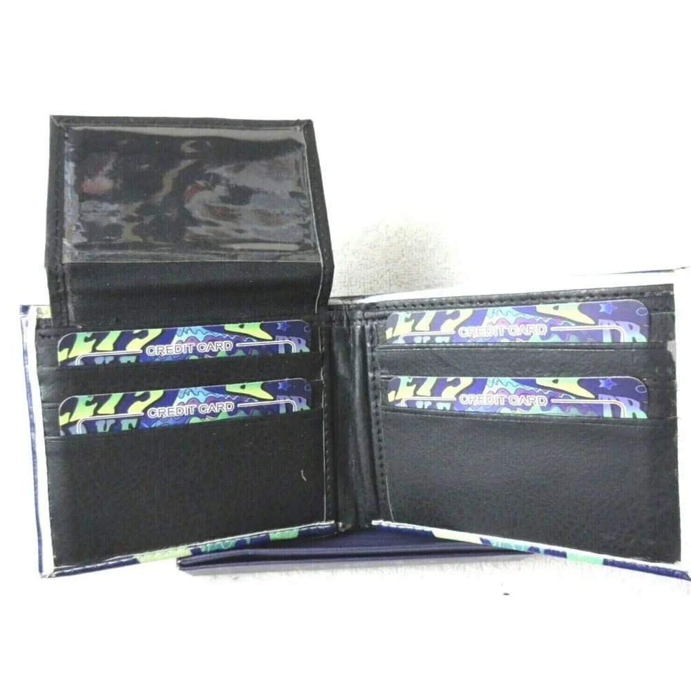 Lets Take a Trip Psychedelics Magic Mushroom Print Bi-Fold Vegan Leather Wallet